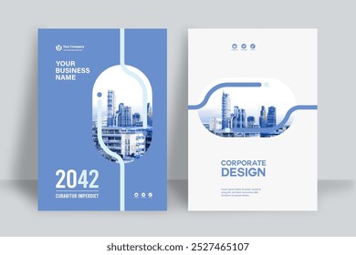 Corporate Book Cover Design Template in A4. Can be adapt to Brochure, Annual Report, Magazine,Poster, Business Presentation, Portfolio, Flyer, Banner, Website.