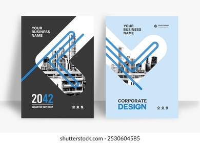 Corporate Book Cover Design Template in A4. Can be adapt to Brochure, Annual Report, Magazine,Poster, Business Presentation, Portfolio, Flyer, Banner, Website.