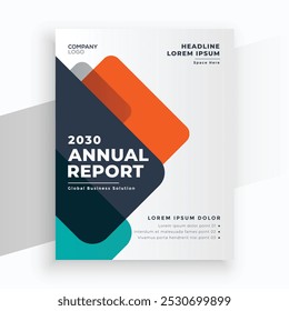 Modelo de design de capa de livro corporativo em A4. Pode adaptar-se ao folheto, relatório anual, revista, cartaz, apresentação de negócios, portfólio, panfleto, banner, site.