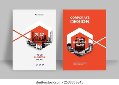 Corporate Book Cover Design Template in A4. Can be adapt to Brochure, Annual Report, Magazine,Poster, Business Presentation, Portfolio, Flyer, Banner, Website.