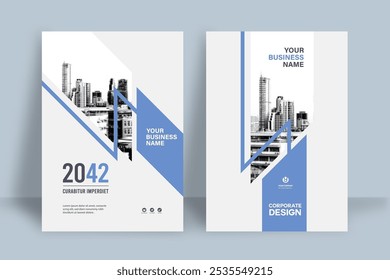 Corporate Book Cover Design Template in A4. Can be adapt to Brochure, Annual Report, Magazine,Poster, Business Presentation, Portfolio, Flyer, Banner, Website.