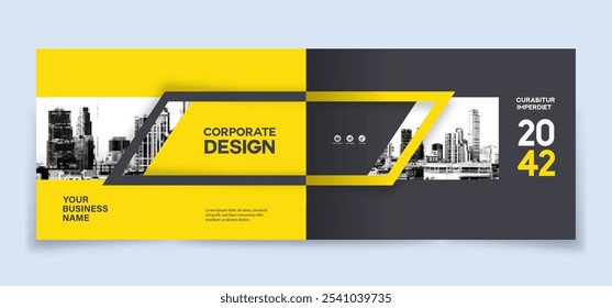 Modelo de design de capa de livro corporativo em A4. Pode adaptar-se ao folheto, relatório anual, revista, cartaz, apresentação de negócios, portfólio, panfleto, banner, site.