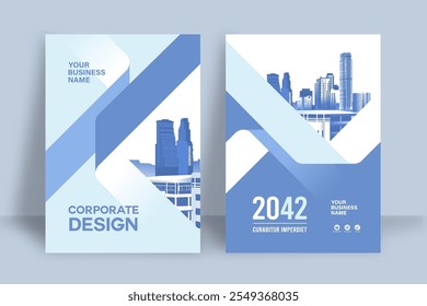 Modelo de design de capa de livro corporativo em A4. Pode adaptar-se ao folheto, relatório anual, revista, cartaz, apresentação de negócios, portfólio, panfleto, banner, site.