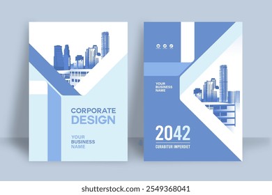 Modelo de design de capa de livro corporativo em A4. Pode adaptar-se ao folheto, relatório anual, revista, cartaz, apresentação de negócios, portfólio, panfleto, banner, site.