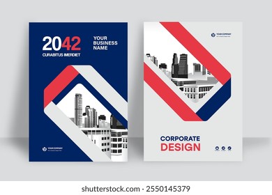 Corporate Book Cover Design Template in A4. Can be adapt to Brochure, Annual Report, Magazine,Poster, Business Presentation, Portfolio, Flyer, Banner, Website.