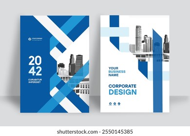 Corporate Book Cover Design Template in A4. Can be adapt to Brochure, Annual Report, Magazine,Poster, Business Presentation, Portfolio, Flyer, Banner, Website.