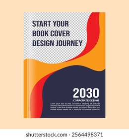 Corporate Book Cover Design Template in A4. Can be adapt to Brochure, Annual Report, Magazine, Poster, Business Presentation, Portfolio, Flyer, Banner.