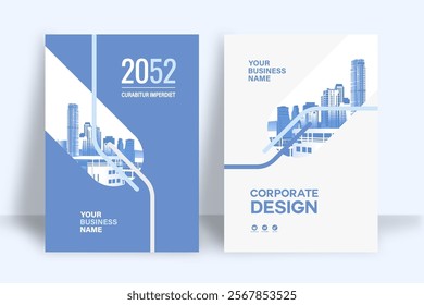 Corporate Book Cover Design Template in A4. Can be adapt to Brochure, Annual Report, Magazine,Poster, Business Presentation, Portfolio, Flyer, Banner, Website.