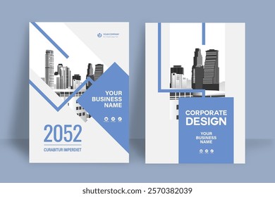 Corporate Book Cover Design Template in A4. Can be adapt to Brochure, Annual Report, Magazine,Poster, Business Presentation, Portfolio, Flyer, Banner, Website.