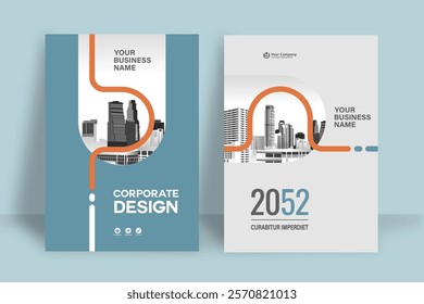 Corporate Book Cover Design Template in A4. Can be adapt to Brochure, Annual Report, Magazine,Poster, Business Presentation, Portfolio, Flyer, Banner, Website.