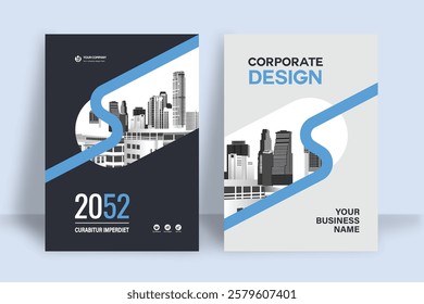 Corporate Book Cover Design Template in A4. Can be adapt to Brochure, Annual Report, Magazine,Poster, Business Presentation, Portfolio, Flyer, Banner, Website.