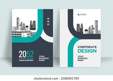 Corporate Book Cover Design Template in A4. Can be adapt to Brochure, Annual Report, Magazine,Poster, Business Presentation, Portfolio, Flyer, Banner, Website.