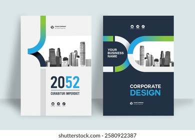 Corporate Book Cover Design Template in A4. Can be adapt to Brochure, Annual Report, Magazine,Poster, Business Presentation, Portfolio, Flyer, Banner, Website.