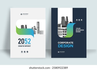 Corporate Book Cover Design Template in A4. Can be adapt to Brochure, Annual Report, Magazine,Poster, Business Presentation, Portfolio, Flyer, Banner, Website.