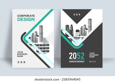 Corporate Book Cover Design Template in A4. Can be adapt to Brochure, Annual Report, Magazine,Poster, Business Presentation, Portfolio, Flyer, Banner, Website.