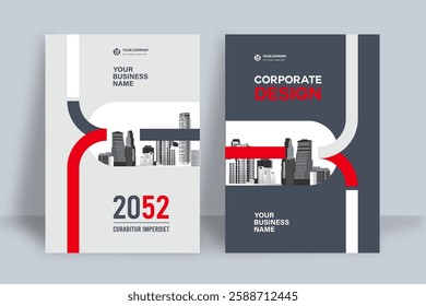 Corporate Book Cover Design Template in A4. Can be adapt to Brochure, Annual Report, Magazine,Poster, Business Presentation, Portfolio, Flyer, Banner, Website.