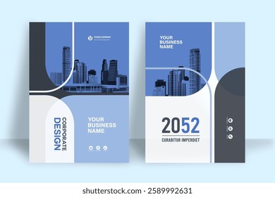 Corporate Book Cover Design Template in A4. Can be adapt to Brochure, Annual Report, Magazine,Poster, Business Presentation, Portfolio, Flyer, Banner, Website.