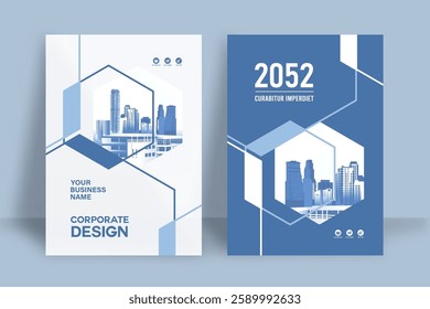 Corporate Book Cover Design Template in A4. Can be adapt to Brochure, Annual Report, Magazine,Poster, Business Presentation, Portfolio, Flyer, Banner, Website.