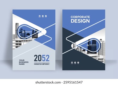 Corporate Book Cover Design Template in A4. Can be adapt to Brochure, Annual Report, Magazine,Poster, Business Presentation, Portfolio, Flyer, Banner, Website.