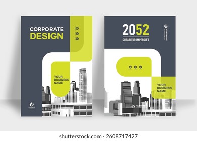 Corporate Book Cover Design Template in A4. Can be adapt to Brochure, Annual Report, Magazine,Poster, Business Presentation, Portfolio, Flyer, Banner, Website.