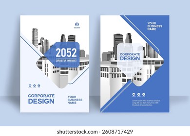 Corporate Book Cover Design Template in A4. Can be adapt to Brochure, Annual Report, Magazine,Poster, Business Presentation, Portfolio, Flyer, Banner, Website.