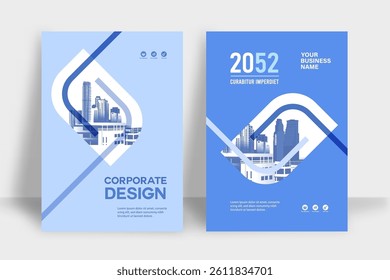 Corporate Book Cover Design Template in A4. Can be adapt to Brochure, Annual Report, Magazine,Poster, Business Presentation, Portfolio, Flyer, Banner, Website.