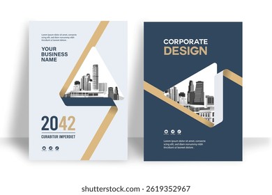 Corporate Book Cover Design Template in A4. Can be adapt to Brochure, Annual Report, Magazine,Poster, Business Presentation, Portfolio, Flyer, Banner, Website.