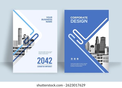 Corporate Book Cover Design Template in A4. Can be adapt to Brochure, Annual Report, Magazine,Poster, Business Presentation, Portfolio, Flyer, Banner, Website.