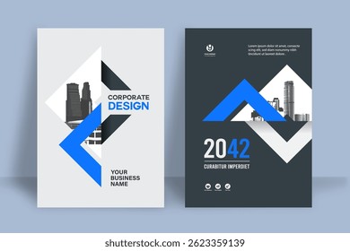 Corporate Book Cover Design Template in A4. Can be adapt to Brochure, Annual Report, Magazine,Poster, Business Presentation, Portfolio, Flyer, Banner, Website.