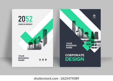 Corporate Book Cover Design Template in A4. Can be adapt to Brochure, Annual Report, Magazine,Poster, Business Presentation, Portfolio, Flyer, Banner, Website.