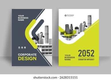 Corporate Book Cover Design Template in A4. Can be adapt to Brochure, Annual Report, Magazine,Poster, Business Presentation, Portfolio, Flyer, Banner, Website.