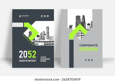 Corporate Book Cover Design Template in A4. Can be adapt to Brochure, Annual Report, Magazine,Poster, Business Presentation, Portfolio, Flyer, Banner, Website.