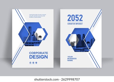 Corporate Book Cover Design Template in A4. Kan worden aangepast aan Brochure, Jaarverslag, Tijdschrift, Poster, Bedrijfspresentatie, Portfolio, Flyer, Banner, Website.