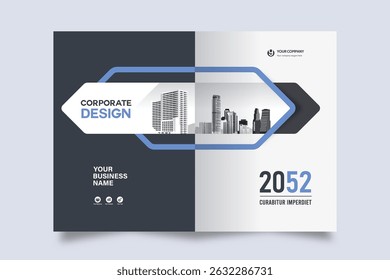 Corporate Book Cover Design Template in A4. Can be adapt to Brochure, Annual Report, Magazine,Poster, Business Presentation, Portfolio, Flyer, Banner, Website.