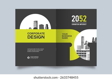 Plantilla Corporativa de diseño de portada de libro en A4. Se puede adaptar al folleto, informe anual, revista, póster, presentación comercial, Cartera, volante, Anuncio, Sitio web.