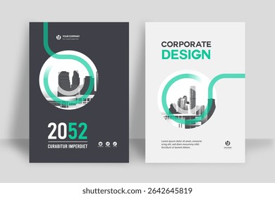 Corporate Book Cover Design Template in A4. Can be adapt to Brochure, Annual Report, Magazine,Poster, Business Presentation, Portfolio, Flyer, Banner, Website.