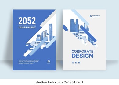 Corporate Book Cover Design Template in A4. Can be adapt to Brochure, Annual Report, Magazine,Poster, Business Presentation, Portfolio, Flyer, Banner, Website.