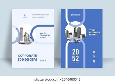 Corporate Book Cover Design-Vorlage in A4. Kann an Broschüre, Geschäftsbericht, Magazin, Poster, Business-Präsentation, Portfolio, Flyer, Banner, Website angepasst werden.