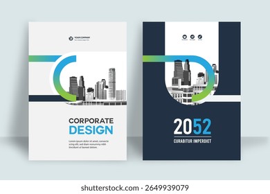 Corporate Book Cover Design Template in A4. Can be adapt to Brochure, Annual Report, Magazine,Poster, Business Presentation, Portfolio, Flyer, Banner, Website.