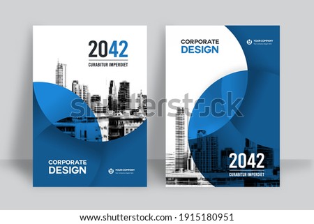 Corporate Book Cover Design Template in A4. Can be adapt to Brochure, Annual Report, Magazine,Poster, Business Presentation, Portfolio, Flyer, Banner, Website. Foto d'archivio © 