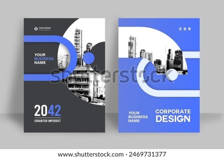 Corporate Book Cover Design Template in A4. Can be adapt to Brochure, Annual Report, Magazine,Poster, Business Presentation, Portfolio, Flyer, Banner, Website.