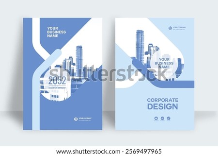 Corporate Book Cover Design Template in A4. Can be adapt to Brochure, Annual Report, Magazine,Poster, Business Presentation, Portfolio, Flyer, Banner, Website.