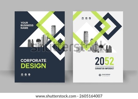 Corporate Book Cover Design Template in A4. Can be adapt to Brochure, Annual Report, Magazine,Poster, Business Presentation, Portfolio, Flyer, Banner, Website.