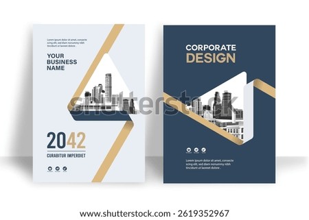 Corporate Book Cover Design Template in A4. Can be adapt to Brochure, Annual Report, Magazine,Poster, Business Presentation, Portfolio, Flyer, Banner, Website.