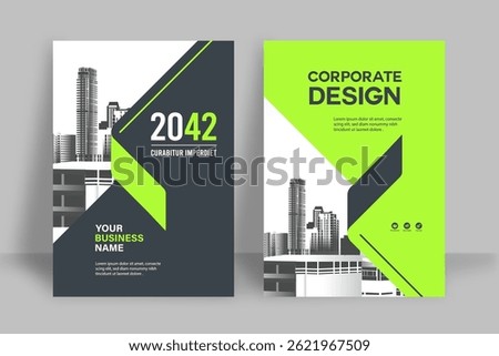 Corporate Book Cover Design Template in A4. Can be adapt to Brochure, Annual Report, Magazine,Poster, Business Presentation, Portfolio, Flyer, Banner, Website.
