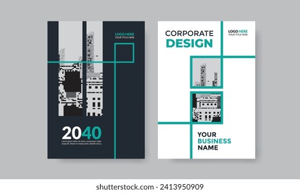 Corporate Book Cover Design Vector Template in A4 size, Annual Report, Magazine, Poster, Portfolio, Flyer, Banner, Website