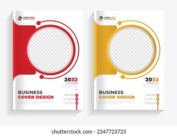 corporate book cover modern annual report a4 template set, abstract business flyer size A4 template, creative cover, trend book cover brochure