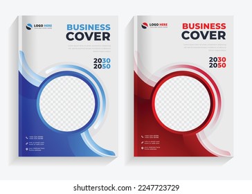 corporate book cover modern annual report a4 template set, abstract business flyer size A4 template, creative cover, trend book cover brochure