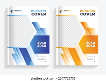 corporate book cover modern annual report a4 template set, abstract business flyer size A4 template, creative cover, trend book cover brochure