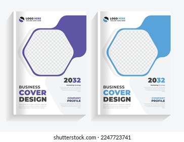 corporate book cover modern annual report a4 template set, abstract business flyer size A4 template, creative cover, trend book cover brochure